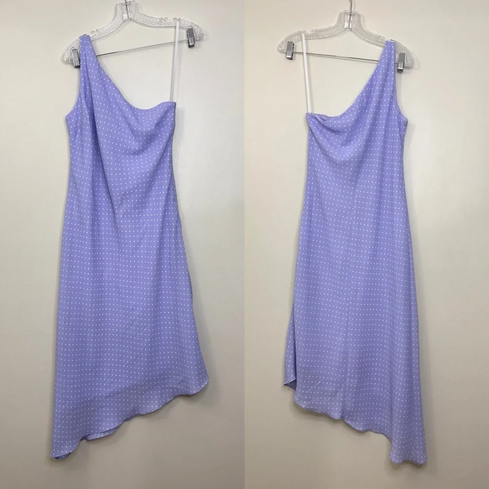 Reitmans Lilac One-Shoulder Polkadot Dress - Picture 3 of 12